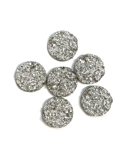 Picture of Cabochon Druzy 16mm round Silver x1