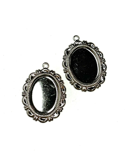 Picture of Drop Setting Oval 18x13mm Silver Tone x2