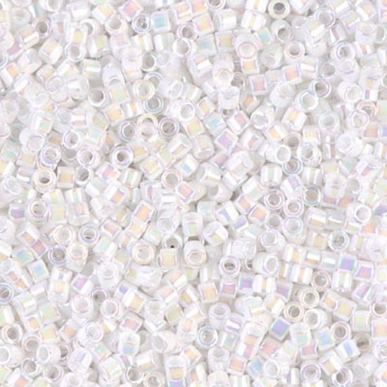 Picture of Miyuki Delica 10/0 DBM202 White Pearl AB x10g