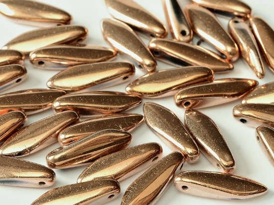 Picture of Glass Daggers 5x16mm Jet Capri Gold Full x25