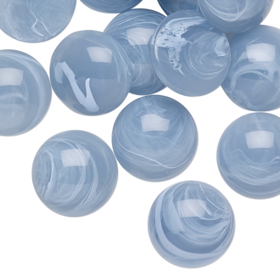 Picture of Cabochon Acrylic 15mm Marbled Blue x4