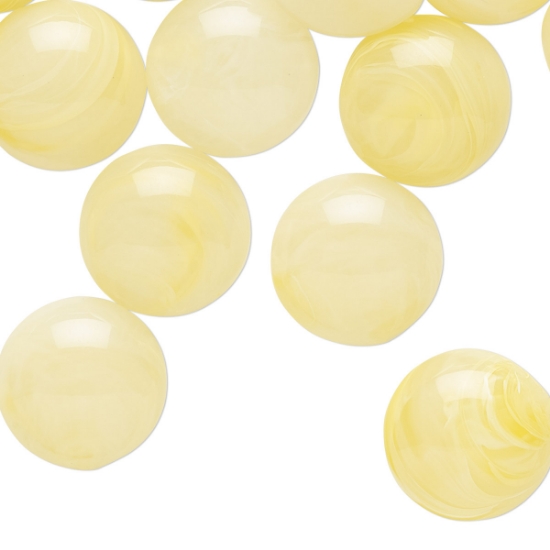 Picture of Cabochon Acrylic 15mm Marbled Light Yellow x4