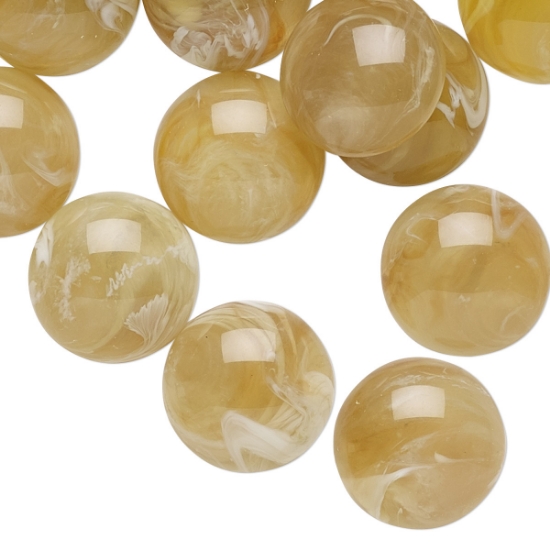 Picture of Cabochon Acrylic 15mm Marbled Light Olive Green x4 
