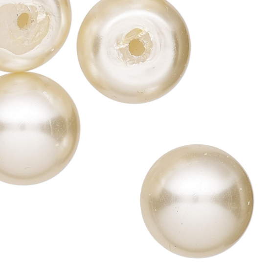 Picture of Vintage Japanese Cabochon 20mm Antique White Pearl x2