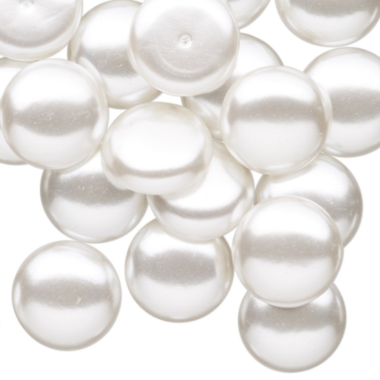 Picture of Vintage Japanese Cabochon Button 14mm White Pearl x4