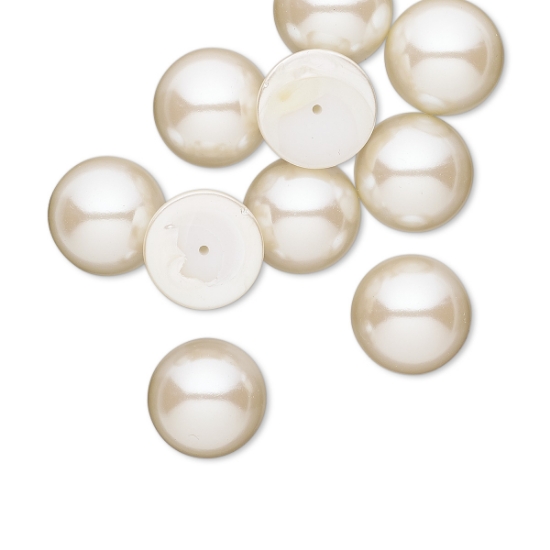 Picture of Vintage Japanese Cabochon 18mm Champagne Pearl x2