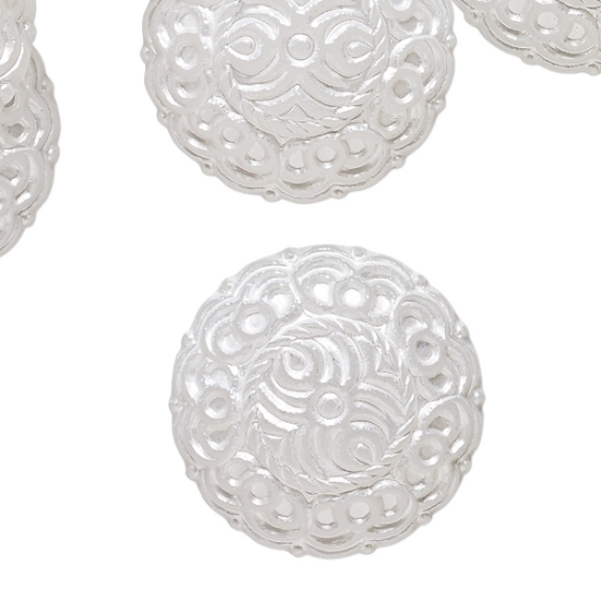 Picture of Vintage Cabochon Coated Acrylic 25mm Frosted White x1
