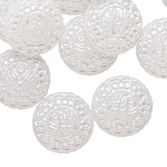Picture of Vintage Cabochon Coated Acrylic 18mm Frosted White x1