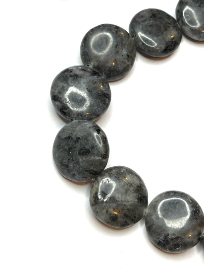 Picture of Blue labradorite DQ 18mm puffed flat round x5