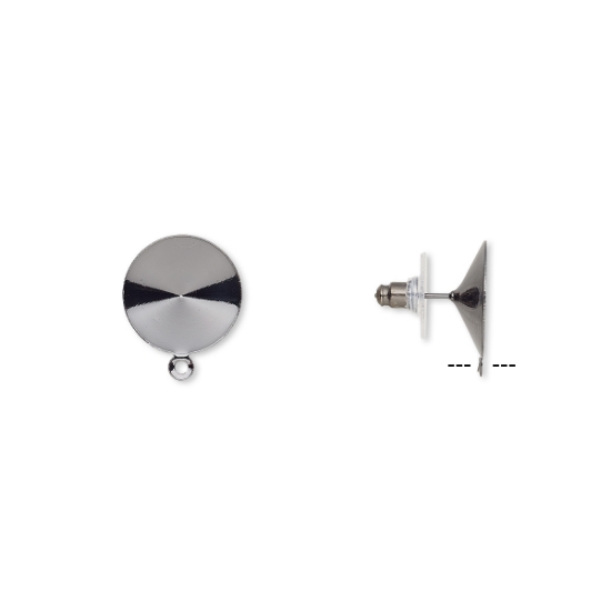 Picture of Earstud 18mm rivoli w/ Loop Gunmetal x2