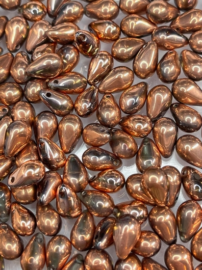 Picture of Side Drill Tear Drop 6x9mm Crystal Capri Gold Full x25