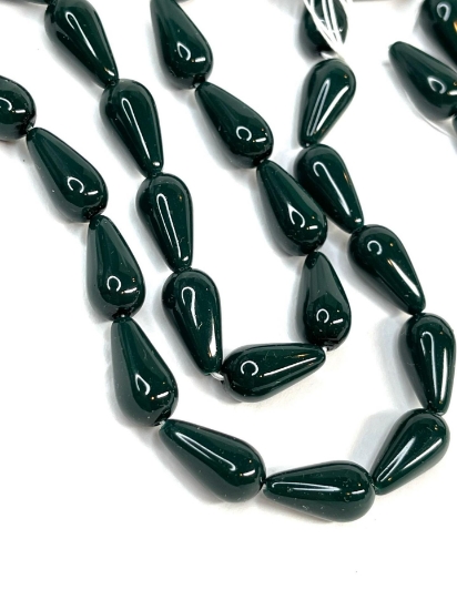 Picture of Preciosa Nacre Pear 15x8mm Malachite Pearl x5