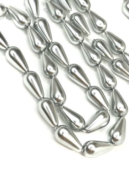 Picture of Preciosa Nacre Pear 15x8mm Light Grey Pearl x5