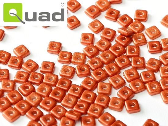 Picture of Quad Bead 4mm Lava Red x10g