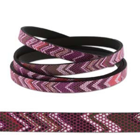 Picture of Licorice Flat Leather 10x2mm Snake Effect x10cm 