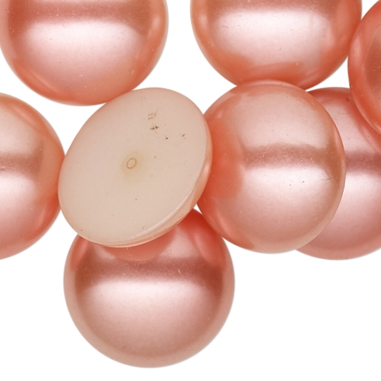 Picture of Cabochon Acrylic Round 22mm Dark Pink Pearl x1
