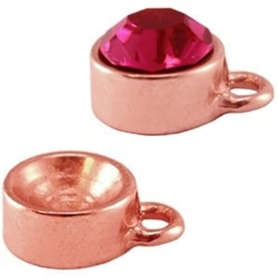Picture of Cabochon setting 1122 Rivoli round 6mm SS29 Rose Gold x1