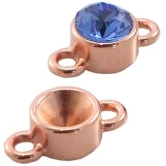 Picture of Cabochon setting 1122 Rivoli round 6mm SS29 w/ 2 Loops Rose Gold x1