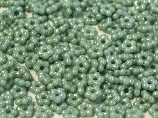 Picture of Forget-me-not 5mm Chalk White Teal Luster x50