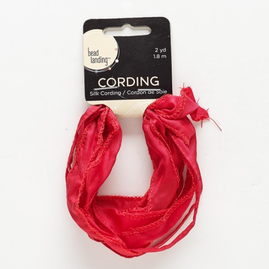 Picture of Silk Ribbon 20mm and 5mm Red x1,8mm