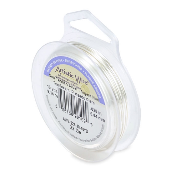 Picture of Artistic Wire 22 Gauge (.64 mm) Copper Wire Non Tarnish Silver x9,1m