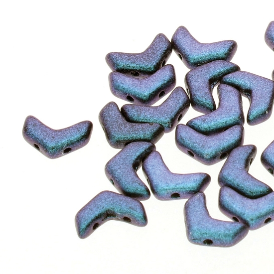 Picture of Chevron Duo 10x4mm Polychrome Blueberry x30