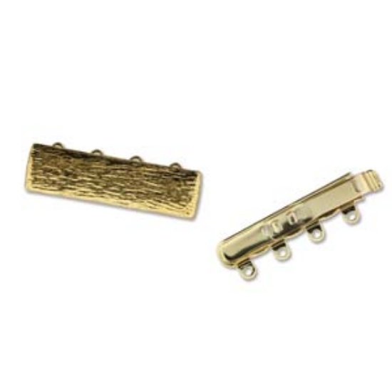 Picture of Neumann Clasp box 4-strand 26x7,1mm Textured 23kt Gold Plated x1