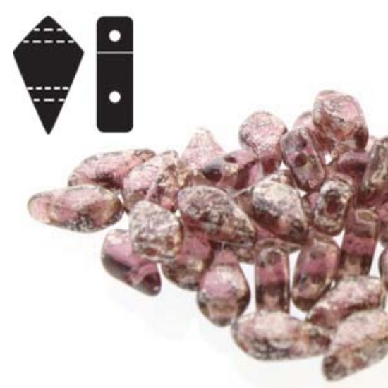Picture of Kite Beads 9x5mm Silver Splash Amethyst x10g