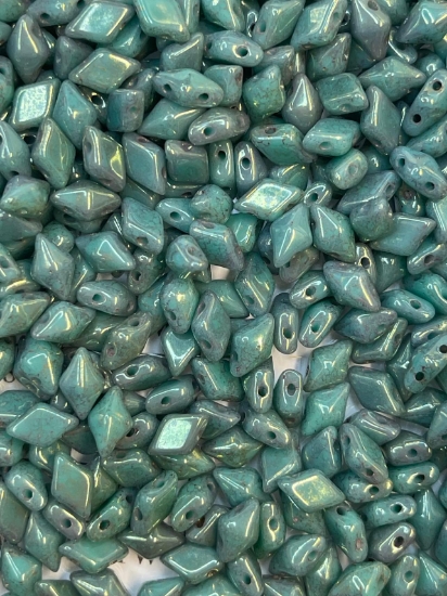 Picture of DiamonDuo 2-hole 5x8mm Jade Teracota Red x10g 