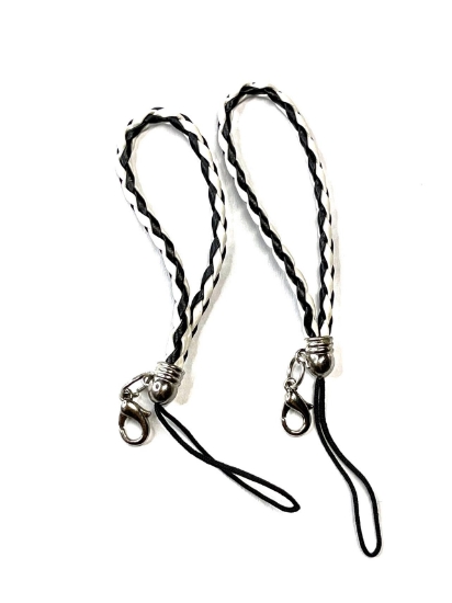 Picture of Mobile Phone Accessory with Lobster Clasp Black/White  x1