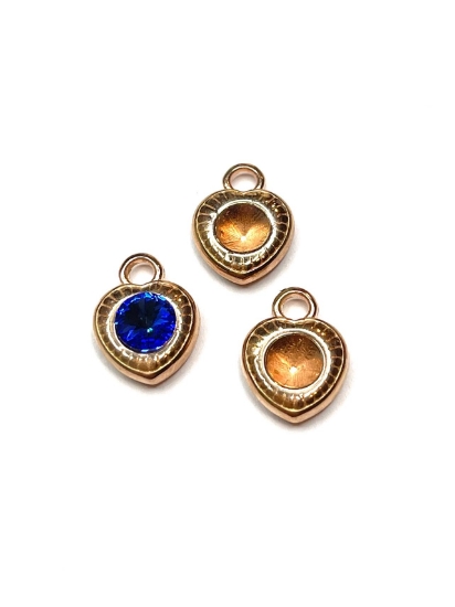Picture of Cabochon setting 1122 Rivoli Heart 6mm SS29 Rose Gold Tone x1