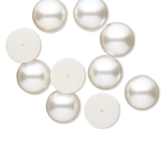 Picture of Vintage Japanese Cabochon 15mm White Pearl x4