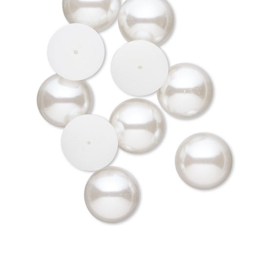 Picture of Vintage Japanese Cabochon 15mm Ivory Pearl x4