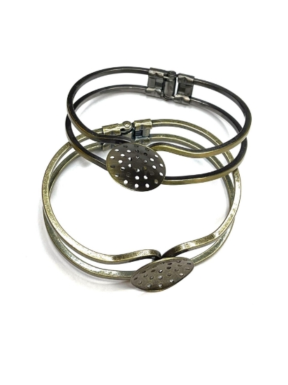 Picture of Bracelet Cuff Sieve Round 20mm Antique Bronze x1