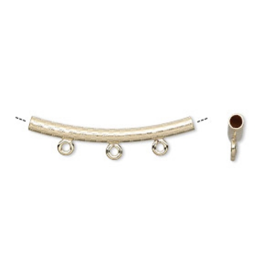 Picture of 14Kt Gold-Filled patterned curved Tube  26x2mm 3-loops x1