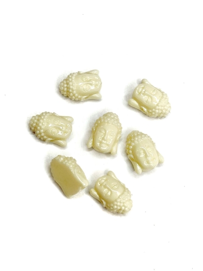 Picture of Acrylic Bead Buddha 13x7mm Eggshell x10
