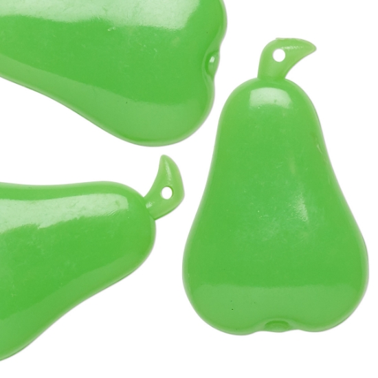 Picture of Vintage Acrylic Pendant Pear 37x23mm Lime x1