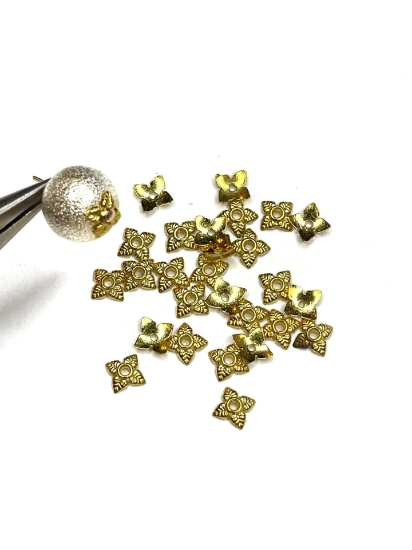 Picture of Bead Cap Leaf 6mm Gold Tone x20