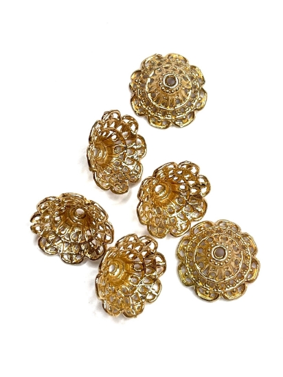 Picture of Bead Cap 18mm Gold Tone x2