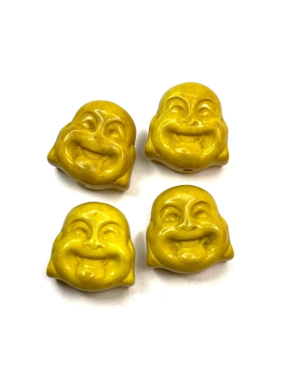 Picture of Magnesite Buddha 20mm Yellow x1