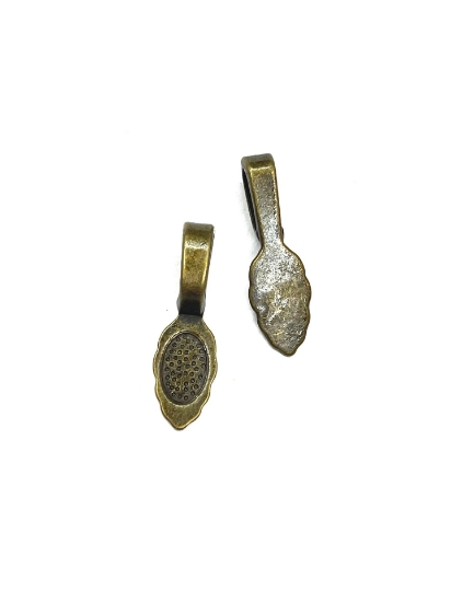 Picture of Bail glue-on leaf 14x7mm Bronze x10