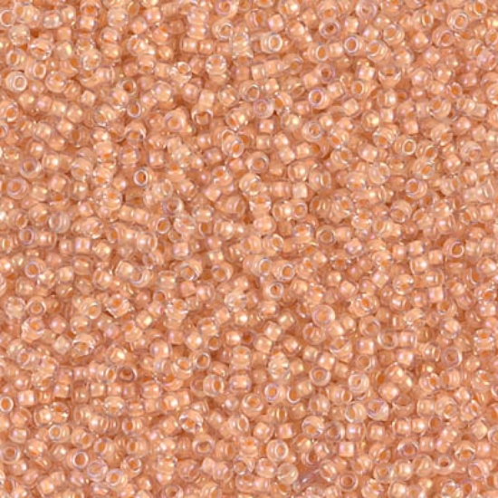 Picture of Miyuki Rocaille 15/0 2197 Light Peach Lined Crystal Luster x10g