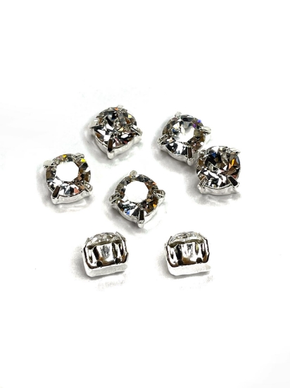 Picture of 925 Silver Cabochon setting 1088 round 8mm SS39 Crystal x1