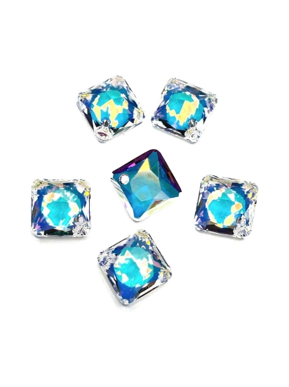 Picture of Swarovski 6431 Princess Cut Pendant 16mm Crystal AB x1