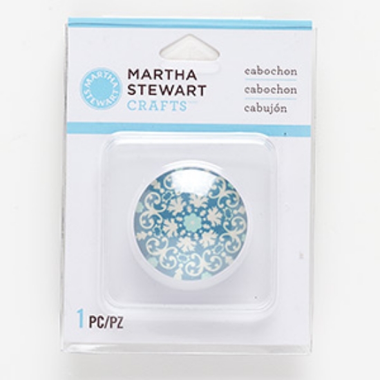 Picture of Martha Stewart Cabochon Glass 30mm with brocade decal x1