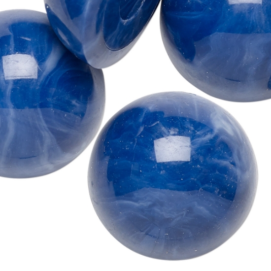 Picture of Vintage German Acrylic Cabochon 30m Marbled Dark Blue x1