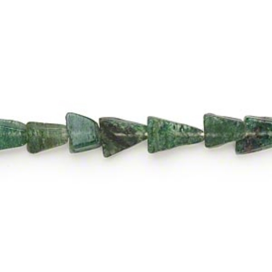 Picture of Aventurine 9x9x6mm hand-cut flat Triangle Emerald Green x33cm