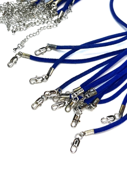 Picture of Choker Necklace 41cm Flocked 3mm Blue x1