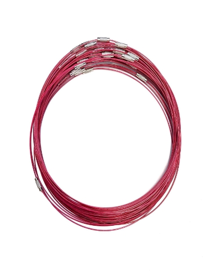Picture of Stainless Steel Wire Choker Necklace 45cm 1mm Berry x1 