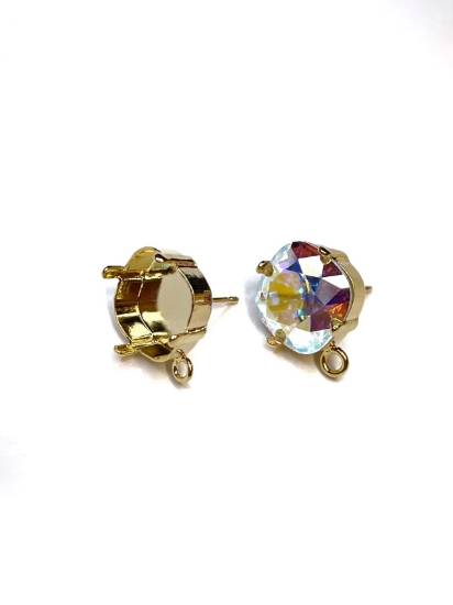 Picture of Earstud 4470 Square 12mm w/ Loop 24Kt Gold Plate x2
